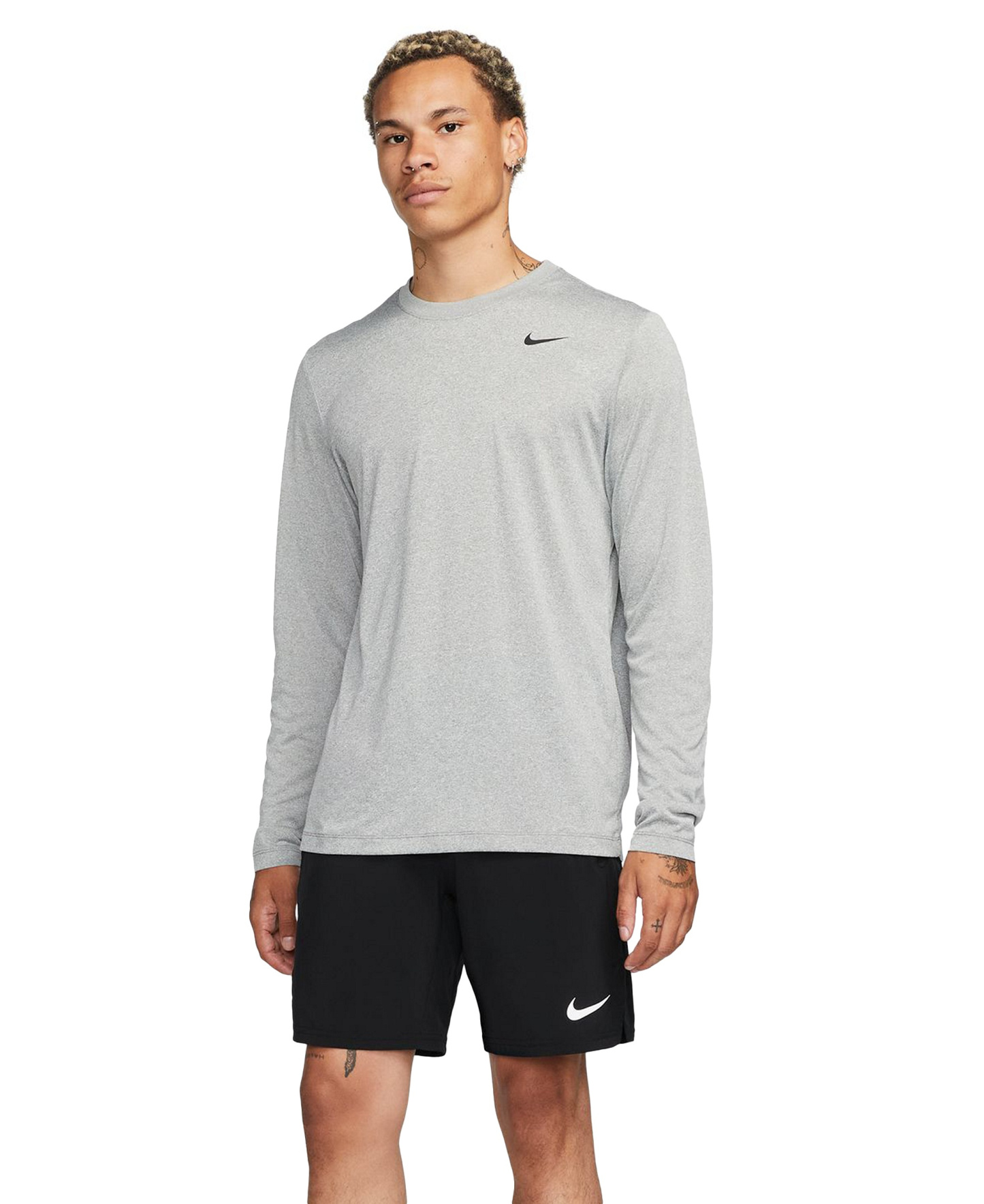 Nike Men's Legend Returns Crewneck T-Shirt - Tumbled Gray/Black