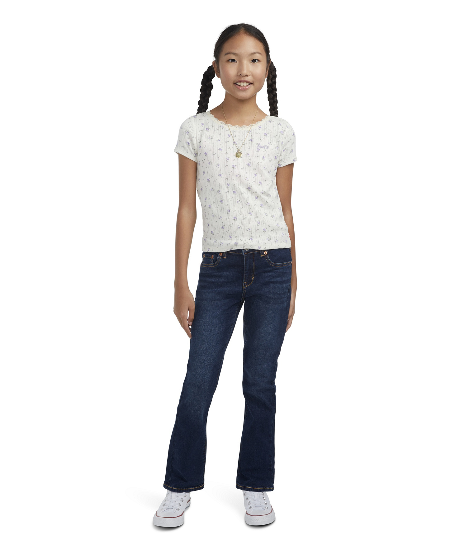 Levi's Girls' 7-16 Mid-Rise Classic Bootcut Denim Jeans - Dark Blue