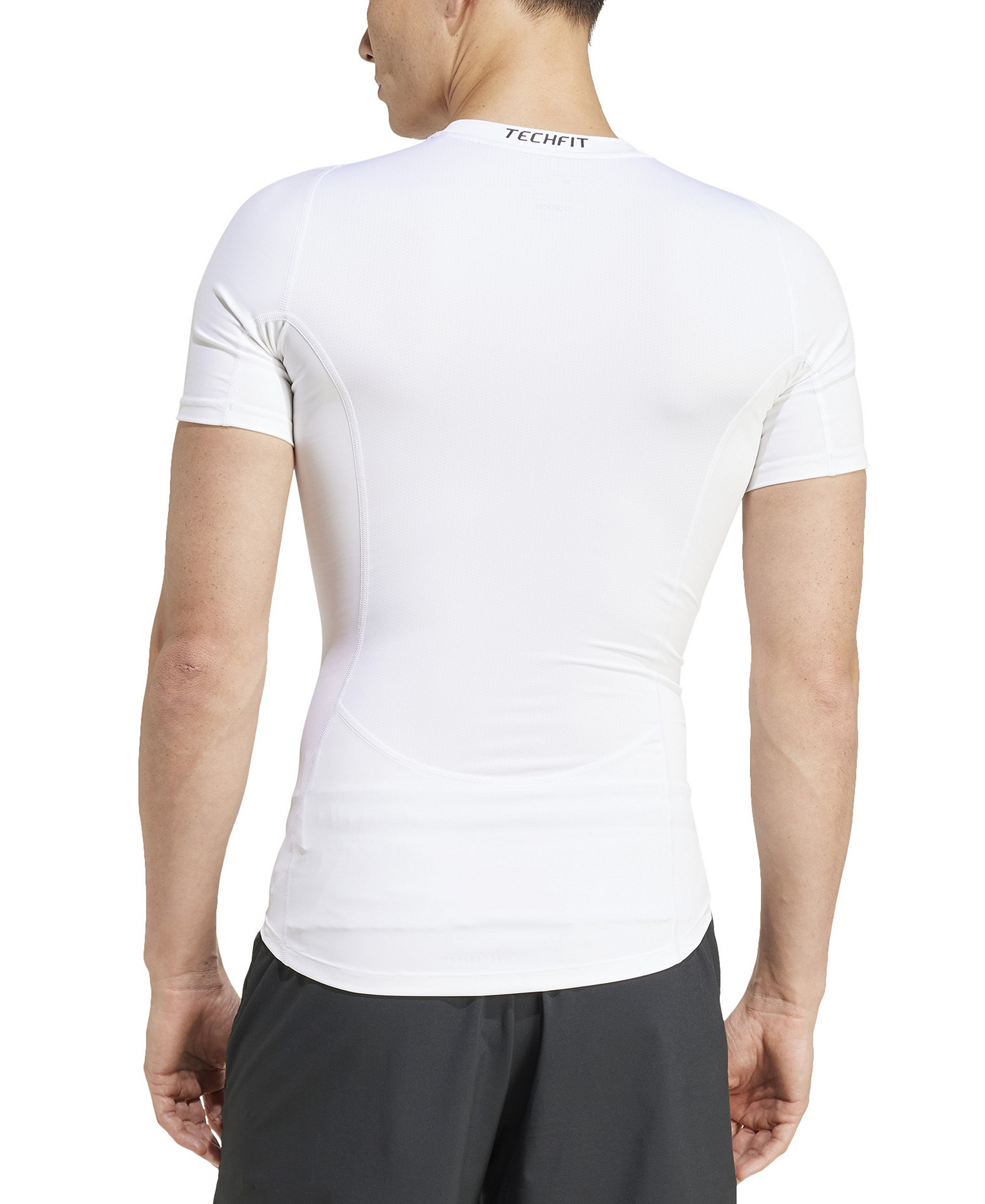 adidas Men's Tech-Fit Compression Crewneck T-Shirt - White