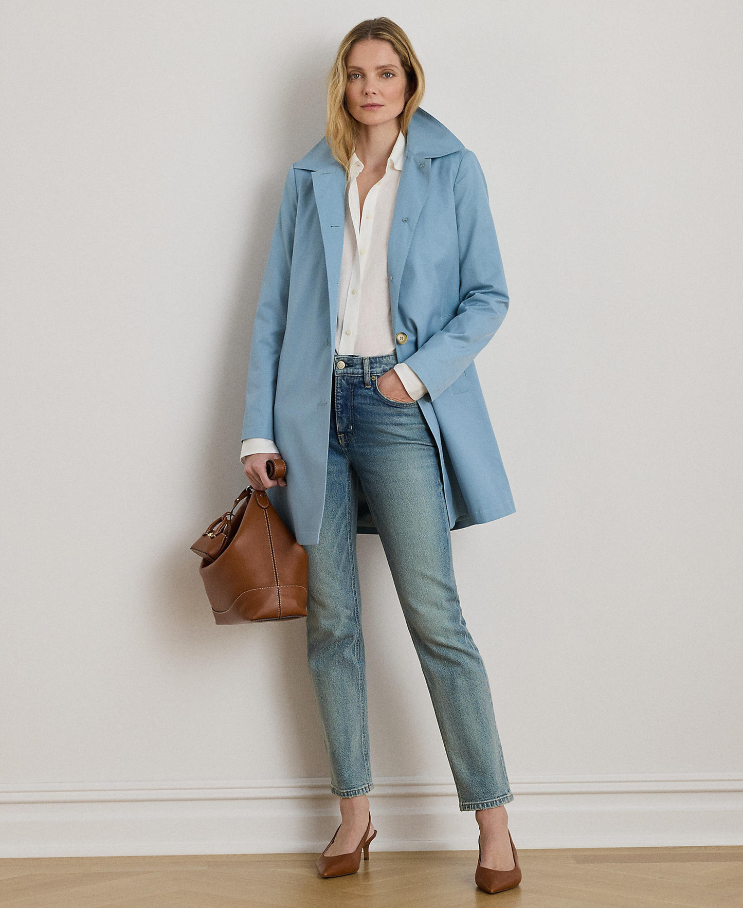 Lauren Ralph Lauren Women's Hooded Raincoat - Blue Note