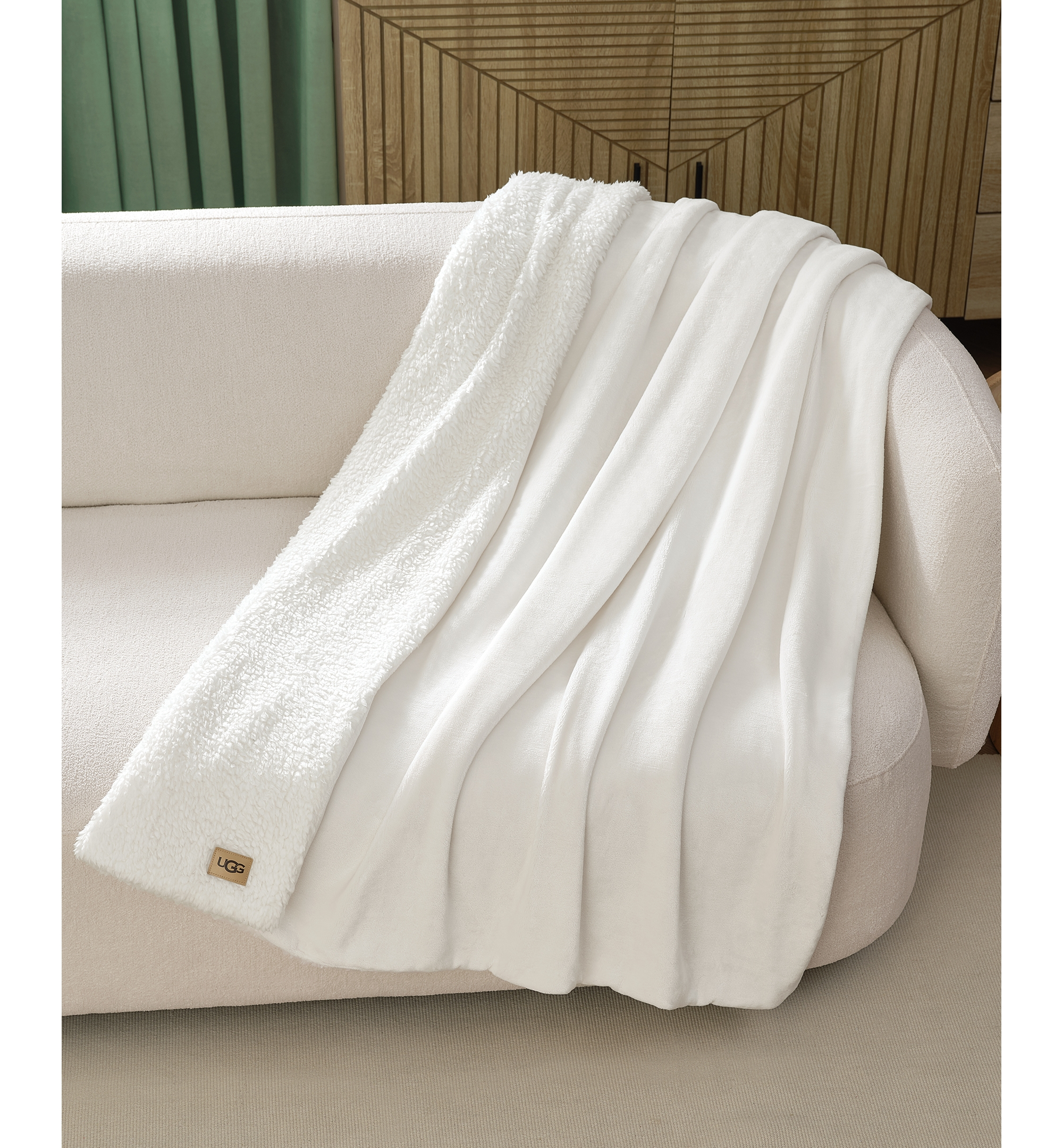 UGG® Avery Reversible Throw, 50" x 70" - Snow