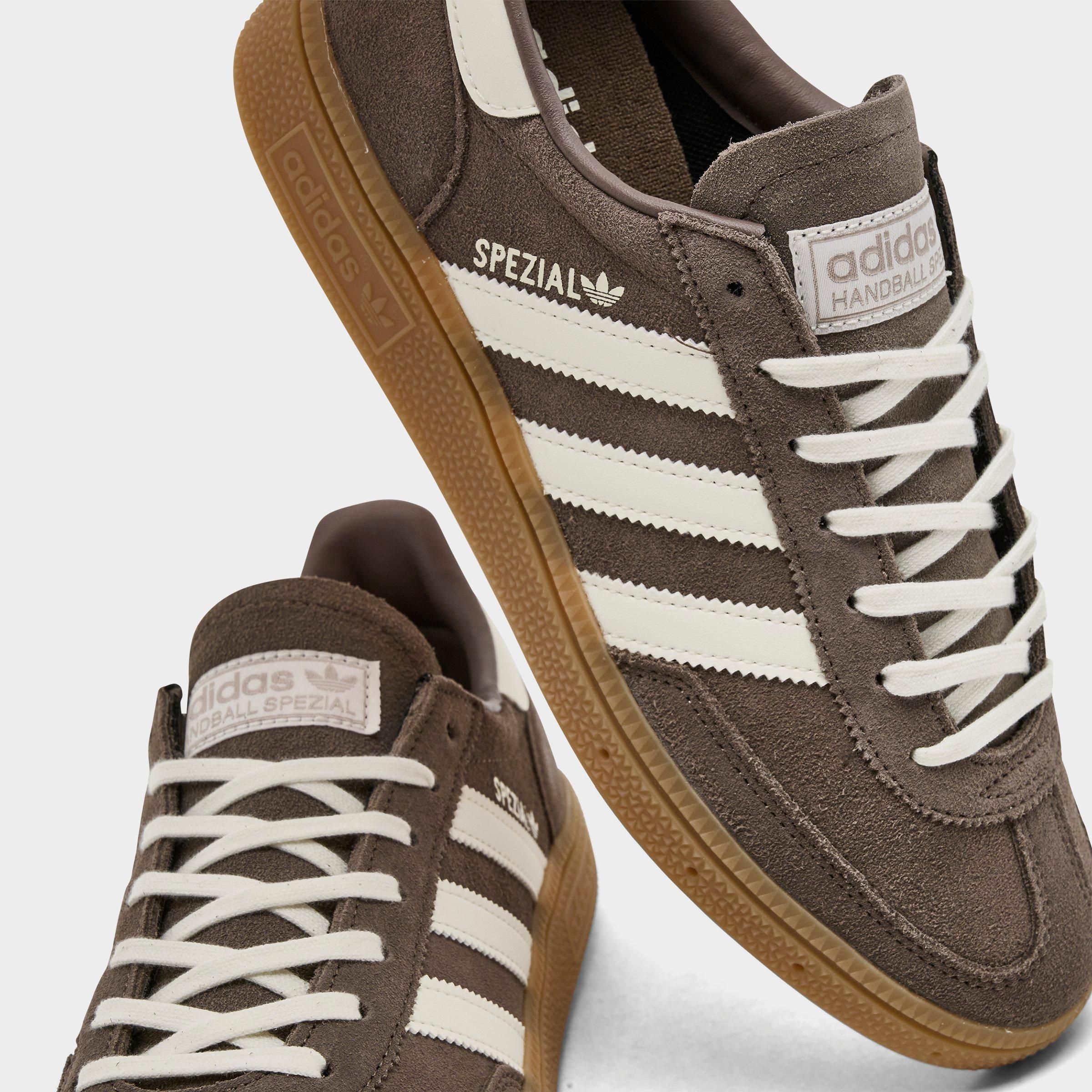 Big Kids' adidas Originals Handball Spezial Casual Shoes - Part 1 - Earth Strata/Off White/Gum - Detail shot