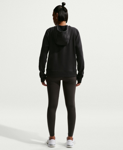 Nike Pro Women's Dri-FIT French Terry Pull-On Hoodie - Black/White