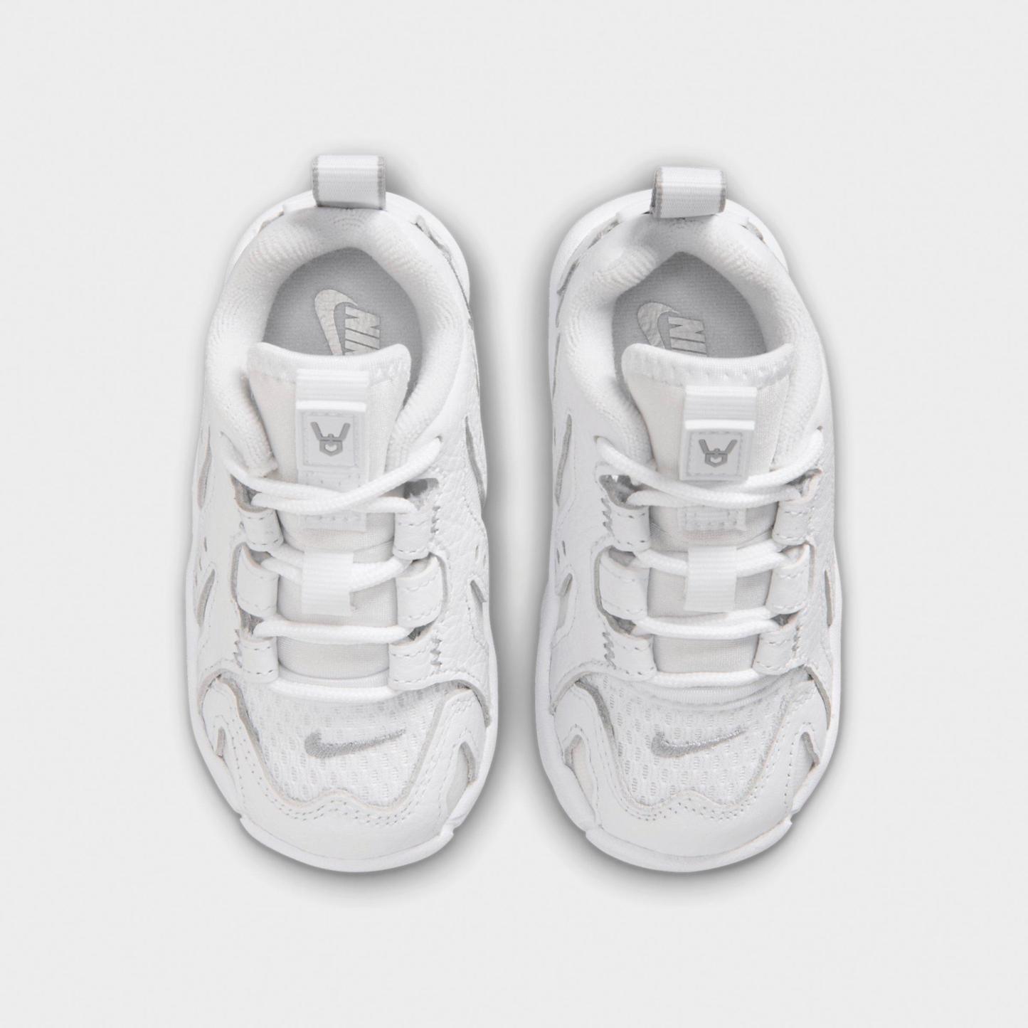Kids' Toddler Nithtke Air DT Max ‘96 Low Casual Shoes - White/Metallic Silver/White/Light Smoke Grey - Top view