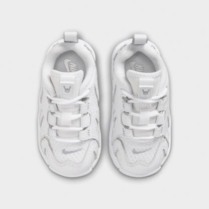 Kids' Toddler Nithtke Air DT Max ‘96 Low Casual Shoes - White/Metallic Silver/White/Light Smoke Grey - Top view