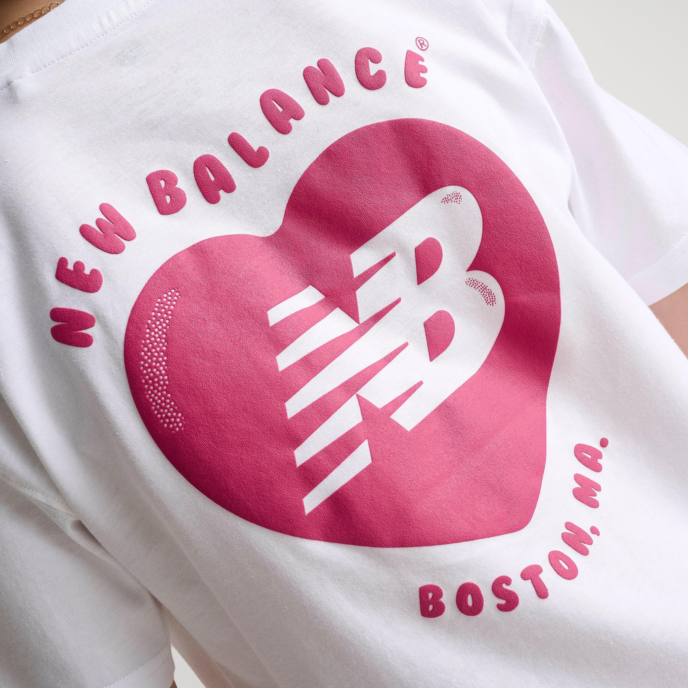 Girls' Big Kids' New Balance Heart Bubble T-Shirt - Bright White - view 5