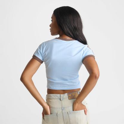 Women's adidas Originals adicolor 3-Stripes Baby T-Shirt - Ice Blue