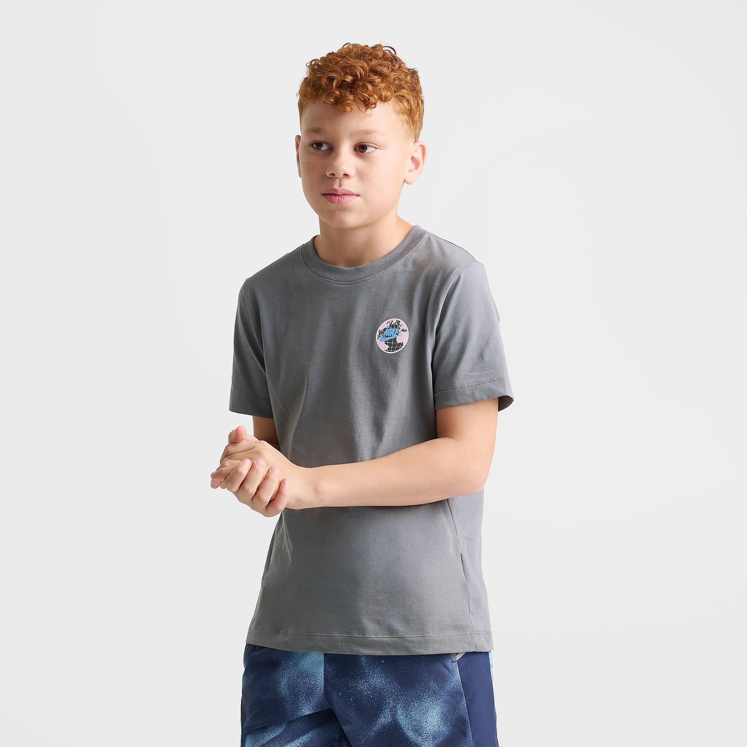 Big Kids' Nithtke Sportswear World T-Shirt - Smoke Grey