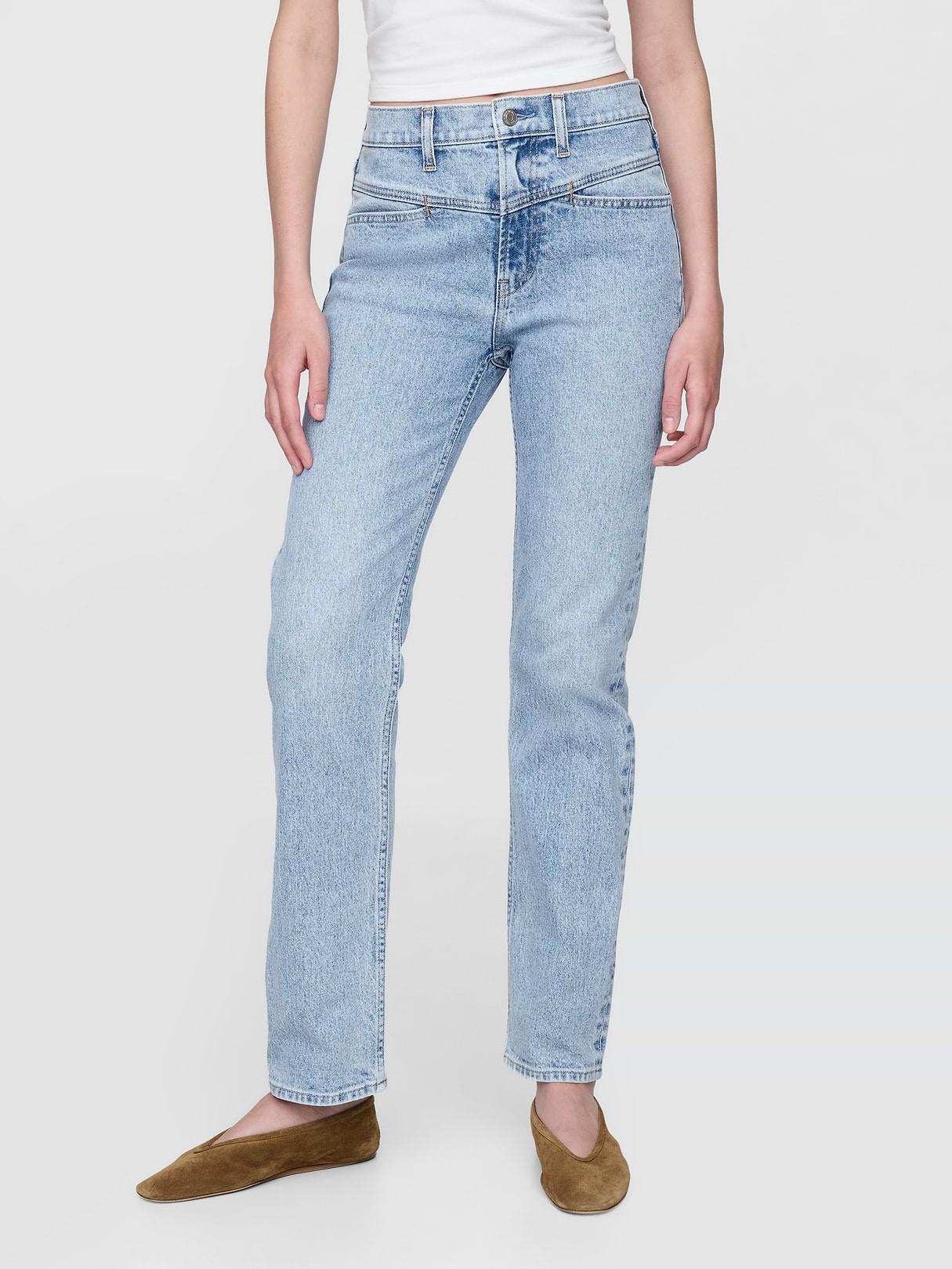 High Rise '90s Slim Straight Jeans - Western light wash