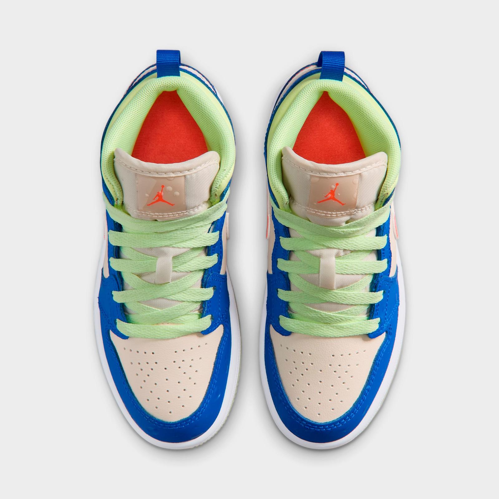 Little Kids' Air Jordan Retro 1 Mid SE Casual Shoes - Game Royal/Barely Volt/Infrared 23/Pale Ivory - view 5
