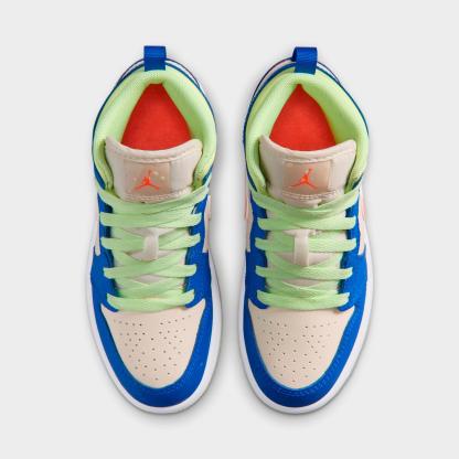 Little Kids' Air Jordan Retro 1 Mid SE Casual Shoes - Game Royal/Barely Volt/Infrared 23/Pale Ivory - view 5