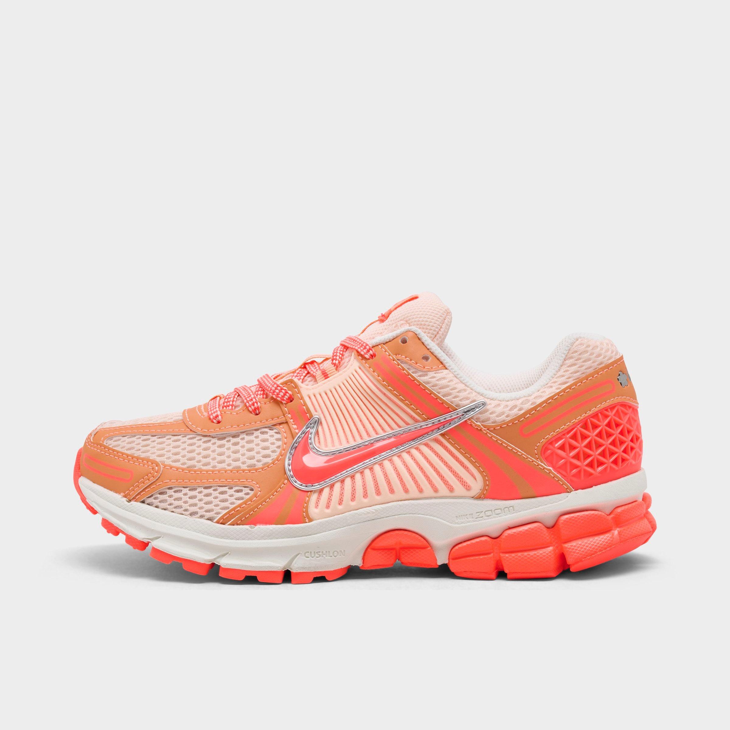 Women's Nithtke Zoom Vomero 5 Casual Shoes - Part 1 - Crimson Tint/Hot Lava/Orange Pulse/Sail - Left shoe facing left. Outside of the shoe.