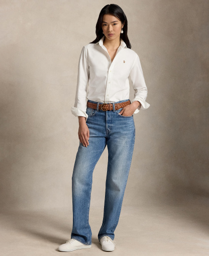 Polo Ralph Lauren Women's Slim-Fit Oxford Shirt - White