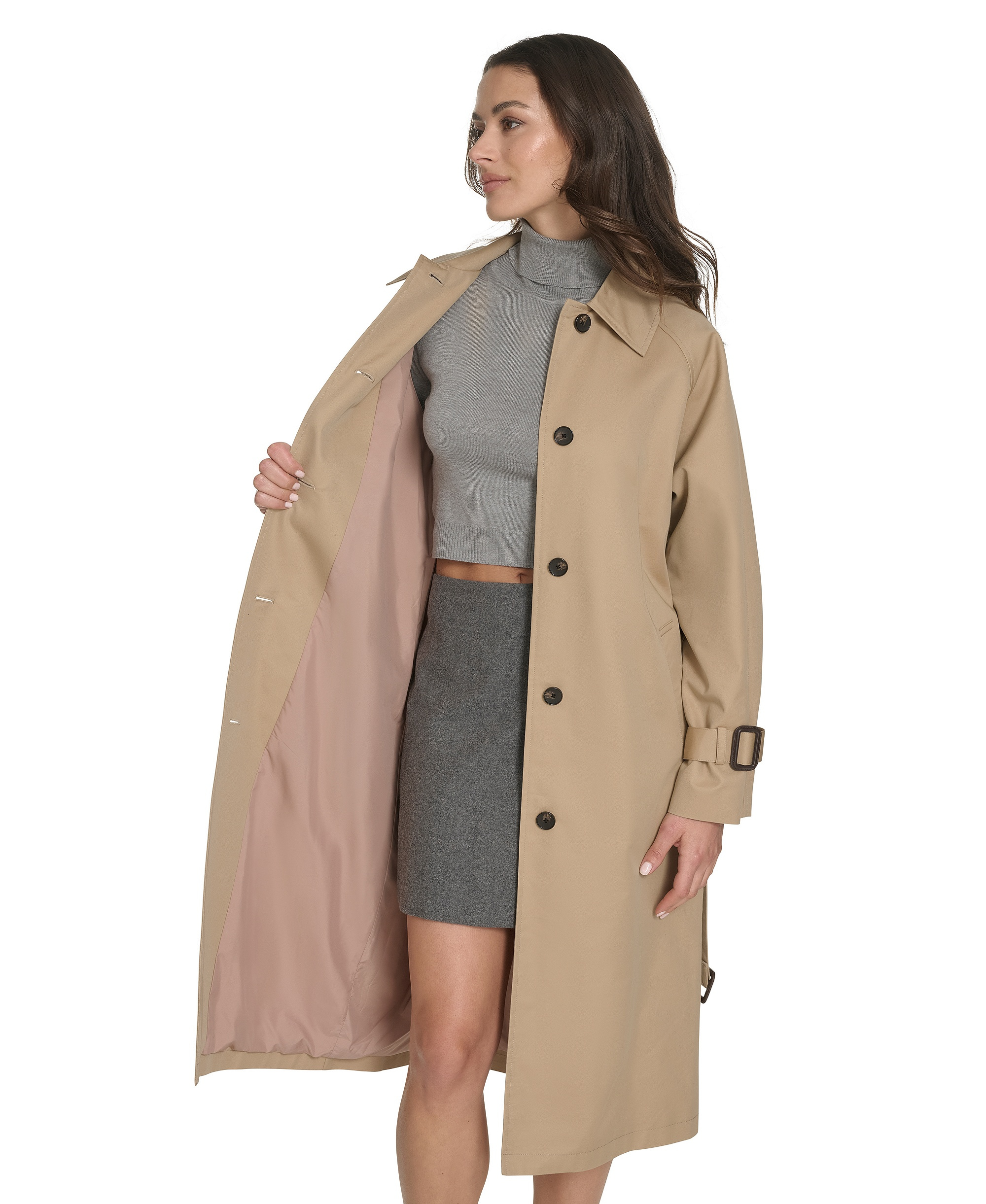 Levi's Women's Regular Single Breasted Trench Coat - Khaki