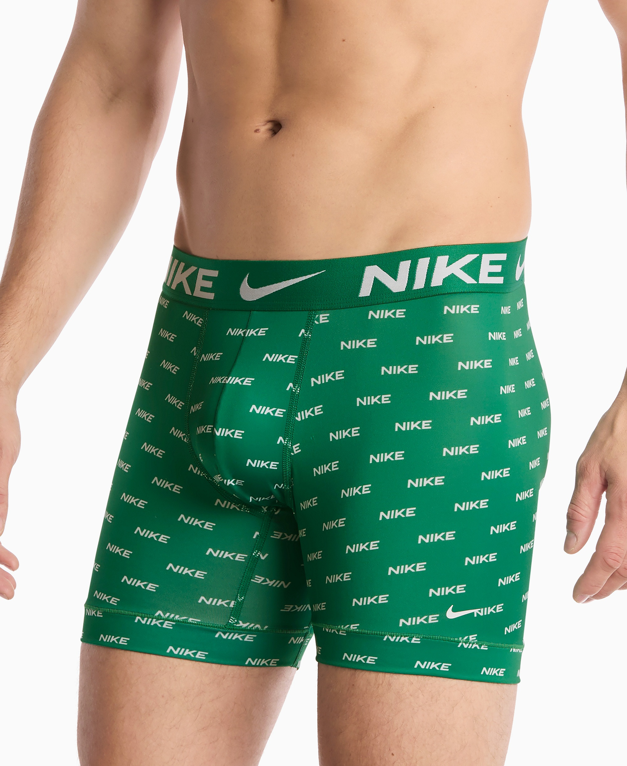Nike Men's DRI-FIT Essential Micro Boxer Briefs, 3-Pack - Malacite Nike Print/ Football Gray/ Blue Void