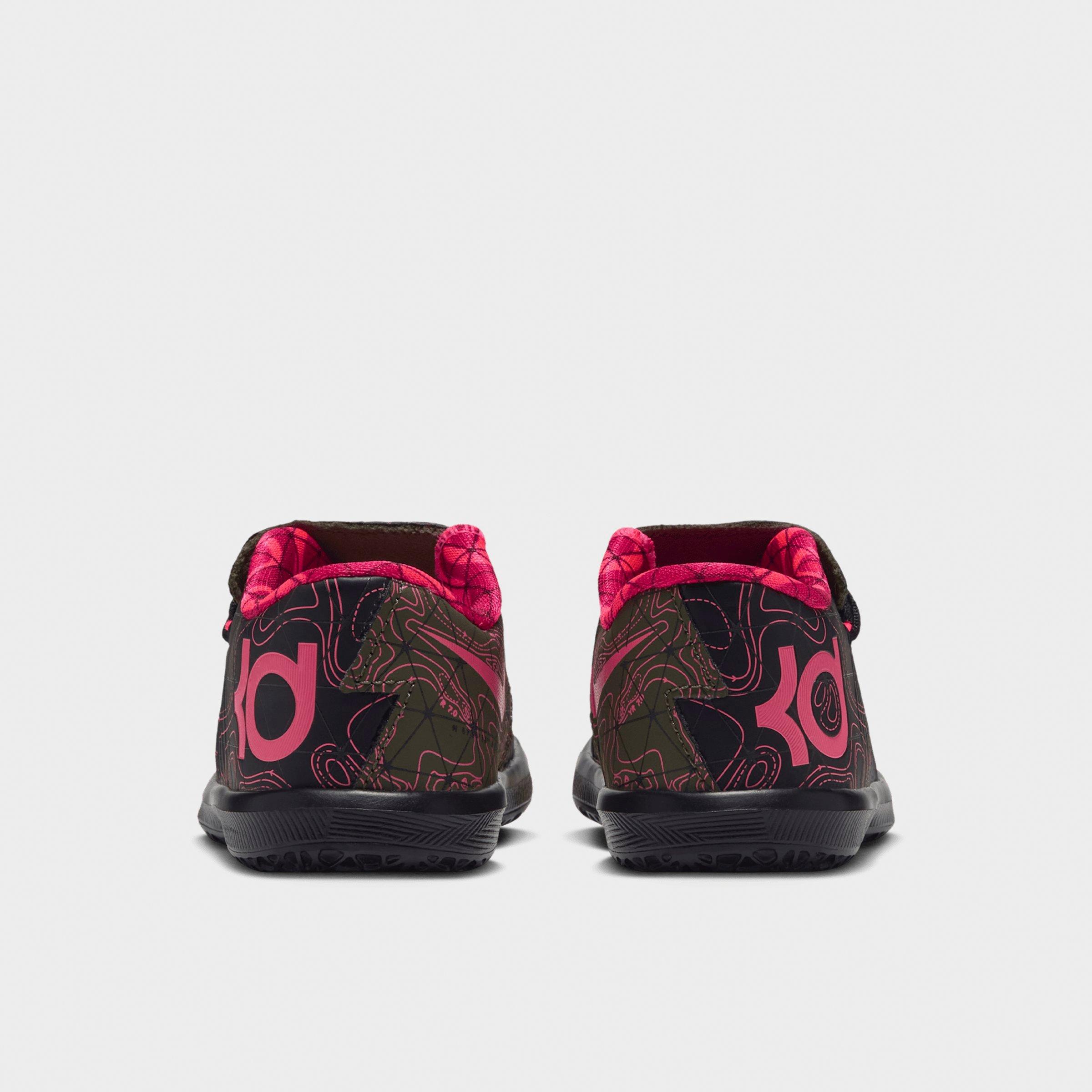 Kids' Toddler Nithtke KD 6 Basketball Shoes - Black/Atomic Red/Medium Olive/Noble Red - Back view