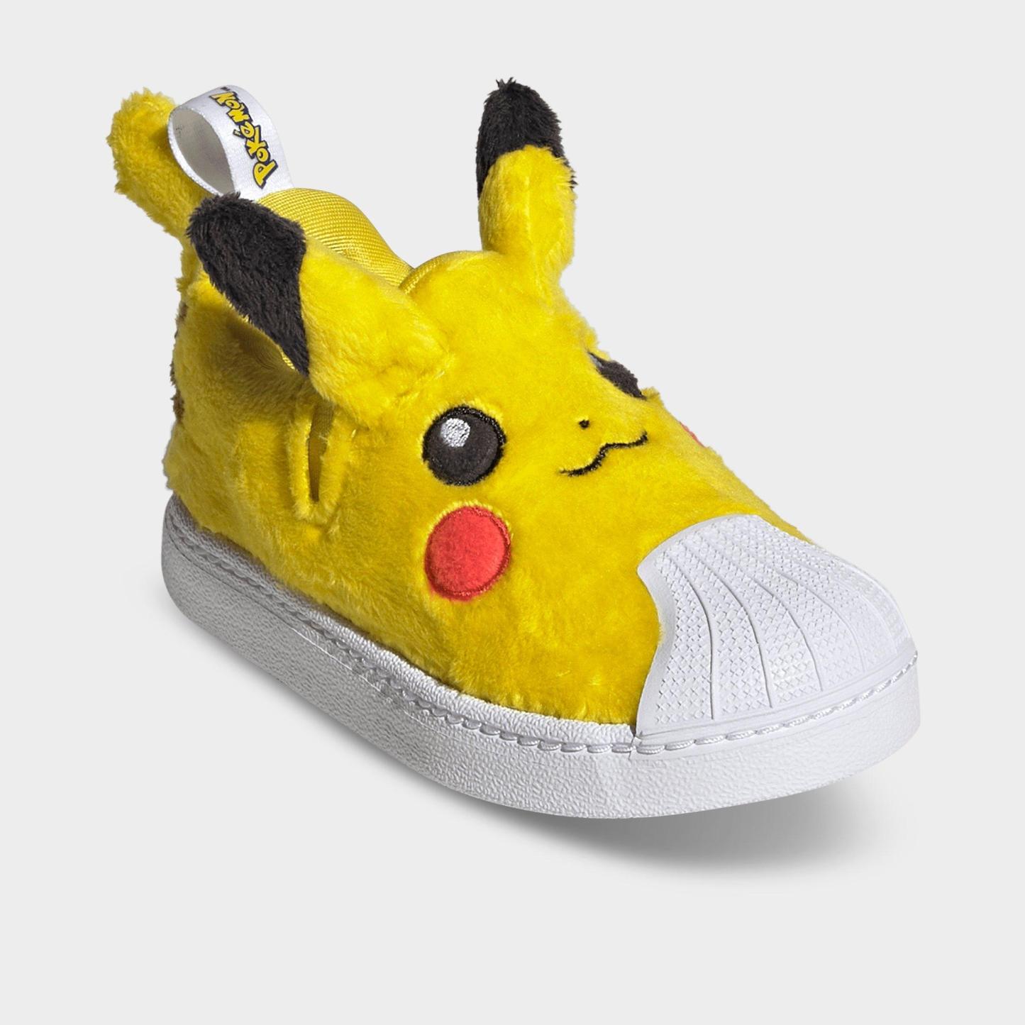 Kids' Toddler adidas x Pokemon Superstar Quickon Casual Shoes - Yellow/Core Black/Cloud White - Both shoes facing left