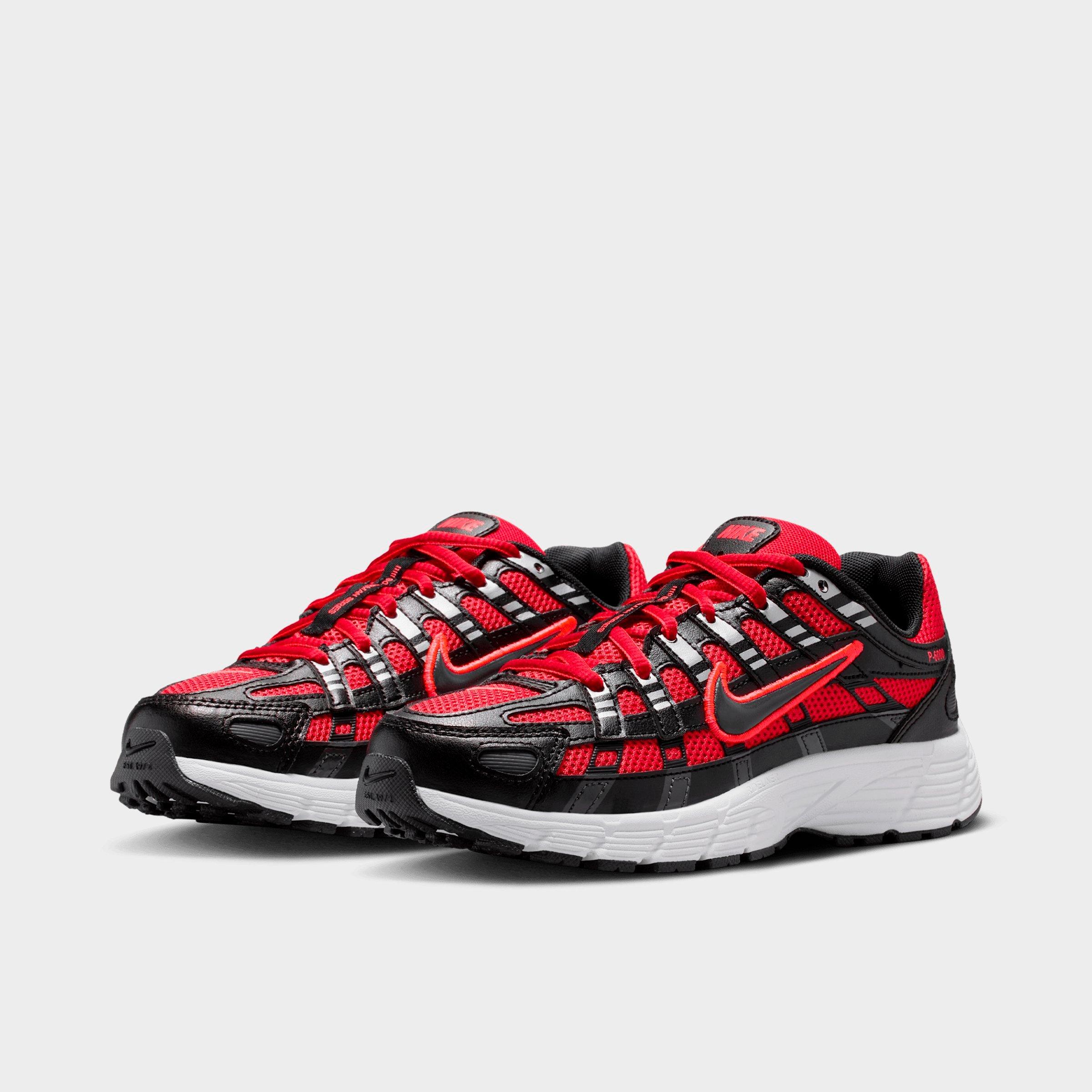 Big Kids' Nithtke P-6000 Casual Shoes - University Red/Metallic Silver/Dark Smoke Grey/Black - Both shoes facing left