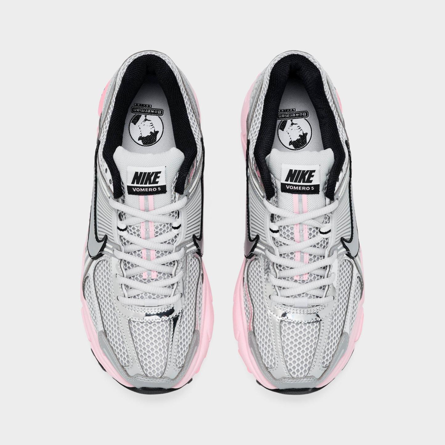 Women's Nithtke Zoom Vomero 5 Casual Shoes - Part 2 - Photon Dust/Pink Foam/Medium Soft Pink/Metallic Silver - Top view