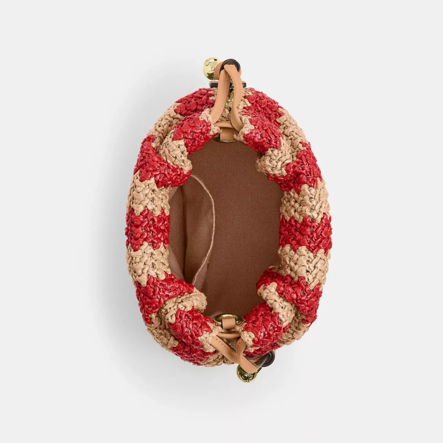 Faye Large Shoulder Bag With Stripes - Gold/Red/Tan - view 4