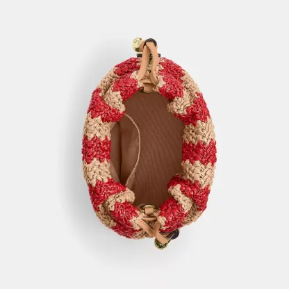 Faye Large Shoulder Bag With Stripes - Gold/Red/Tan - view 4