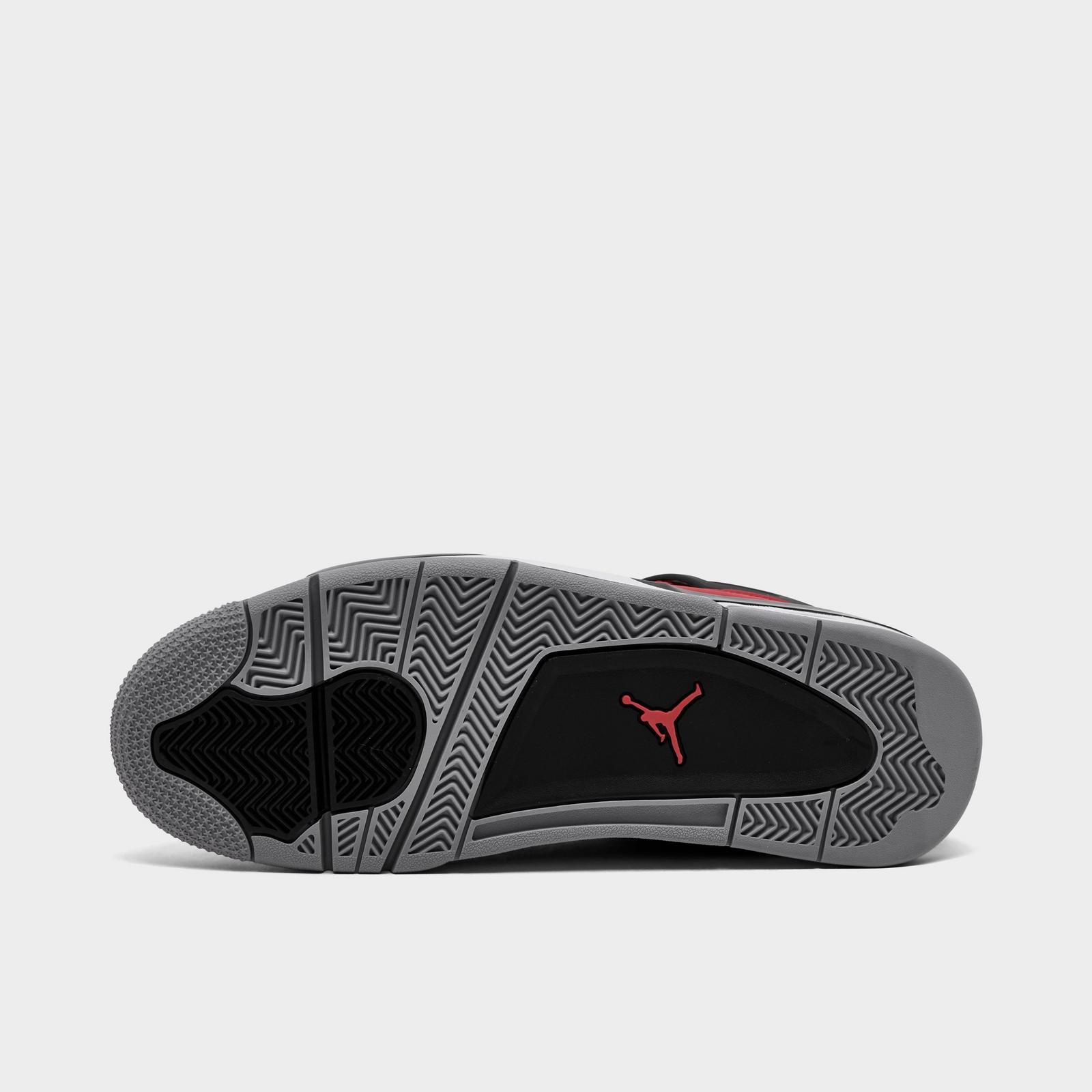 Men's Air Jordan Retro 4 Basketball Shoes - Off White/Anthracite/Fire Pink - view 6