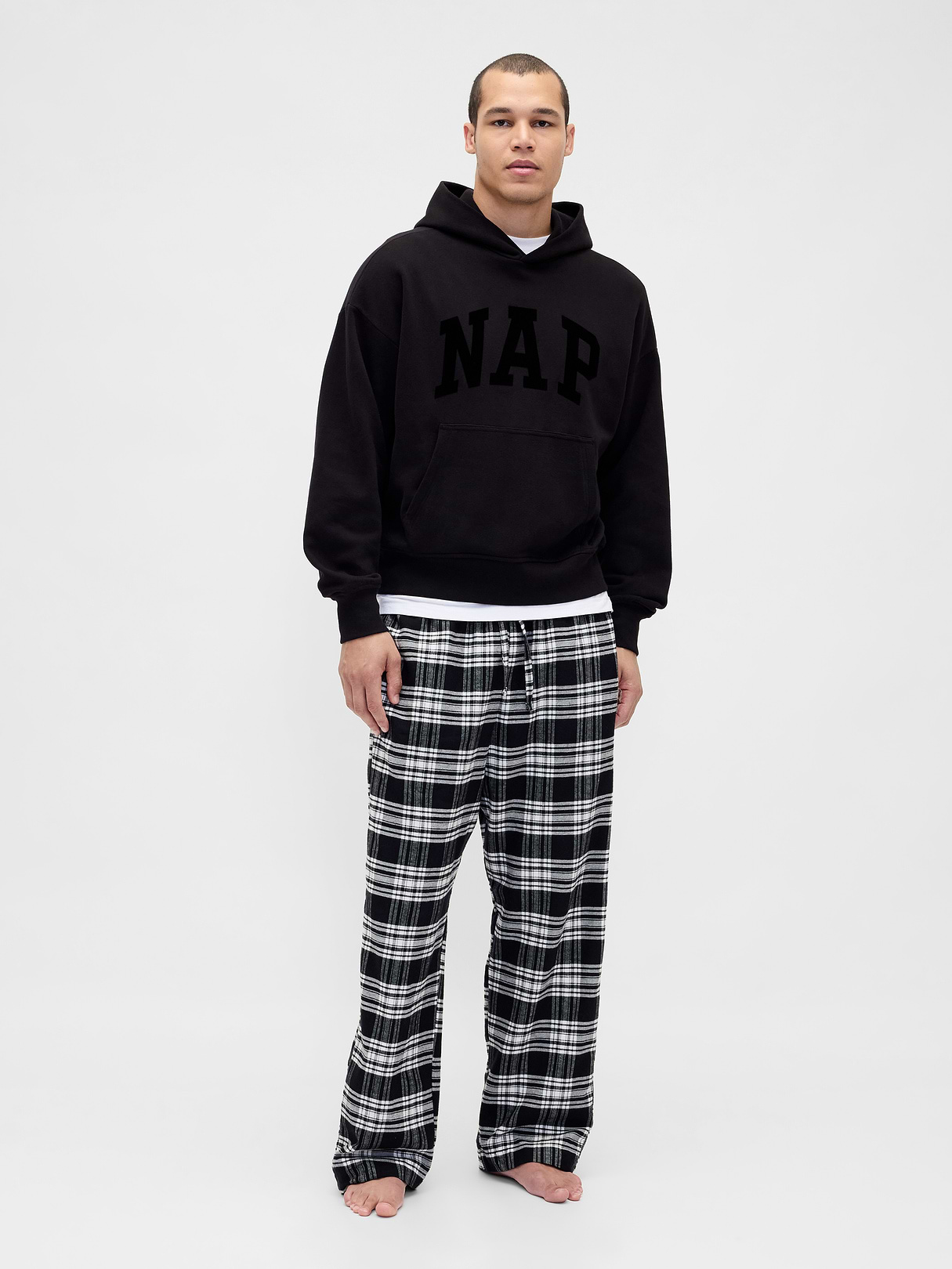 Adult Softest Flannel PJ Pants - Black & white plaid