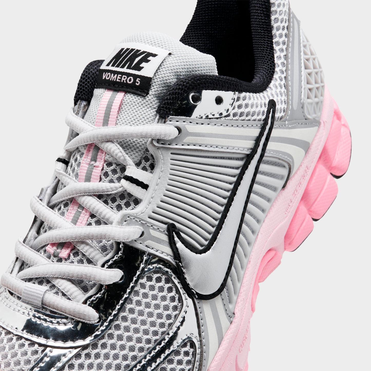 Women's Nithtke Zoom Vomero 5 Casual Shoes - Part 2 - Photon Dust/Pink Foam/Medium Soft Pink/Metallic Silver - Detail shot