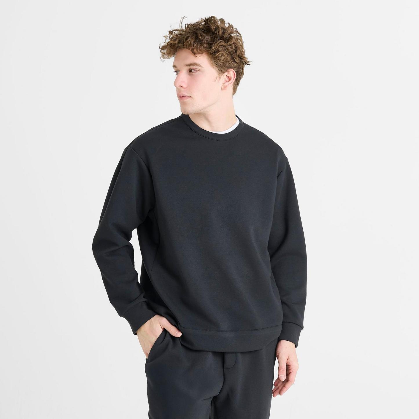 Men's Nike 24.7 ImpossiblySoft Dri-FIT Crewneck Sweatshirt - Black/Dark Smoke Grey