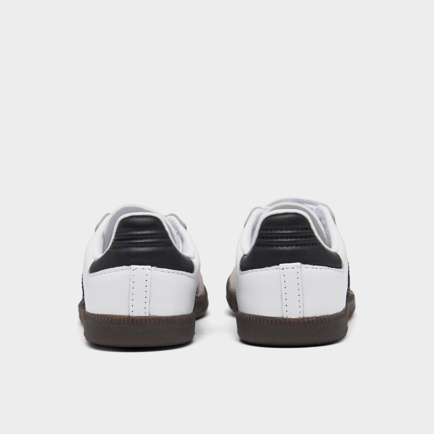 Kids' Toddler adidas Originals Samba OG Stretch Lace Casual Shoes - White/Black/Gum 5 - Back view