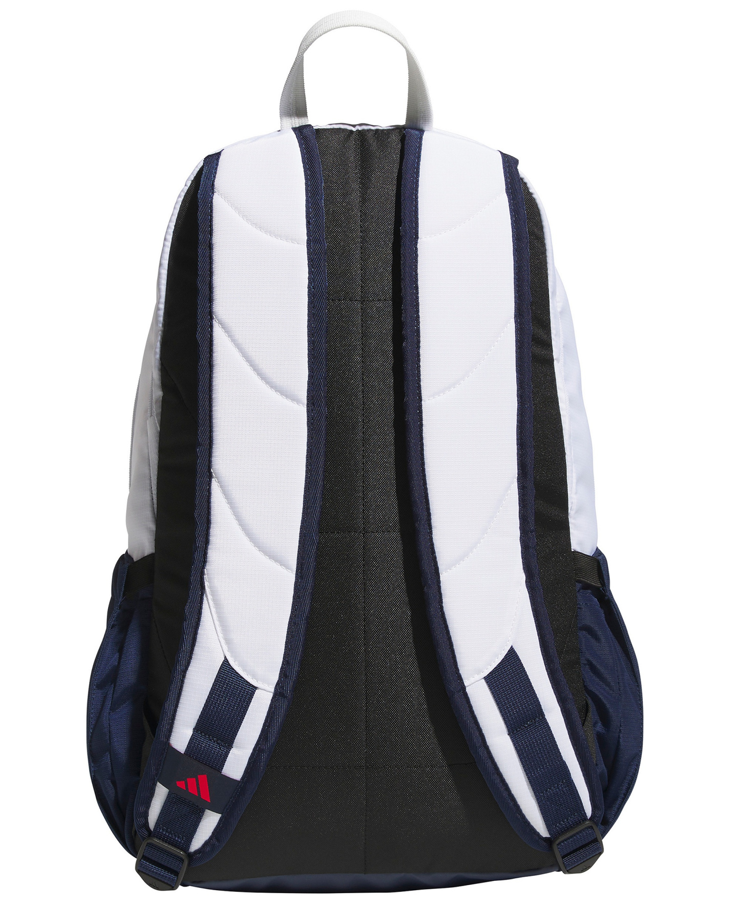 adidas Men's Multiple Zippered Pockets Backpack Messenger - White/Night Indigo/Pure Ruby Red
