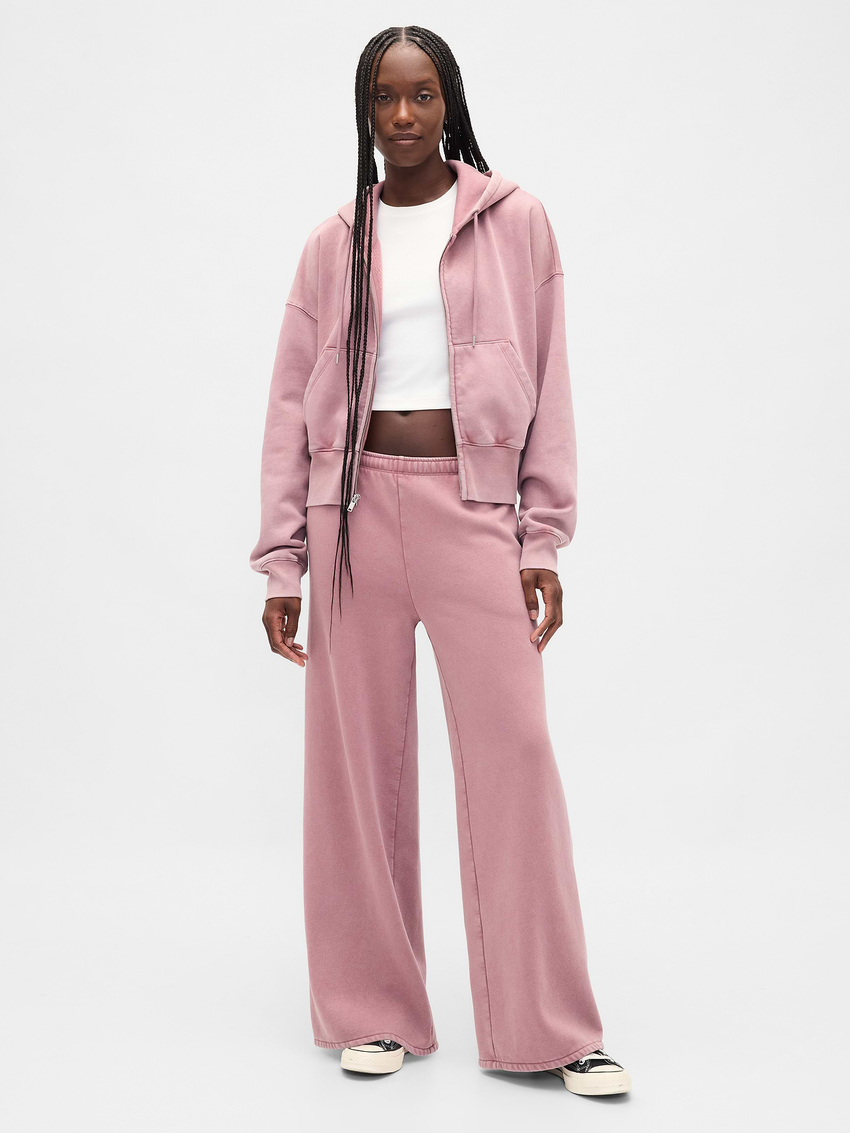 VintageSoft Baggy Sweatpants - Mauve pink wash