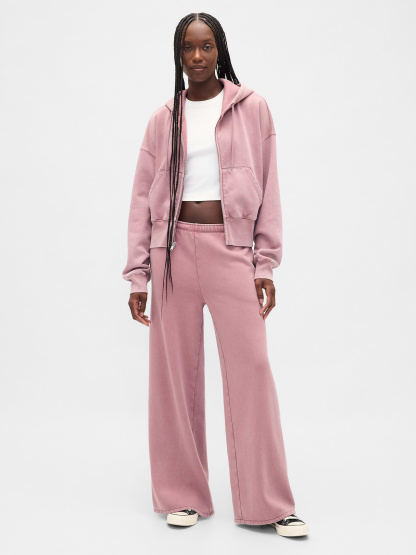 VintageSoft Baggy Sweatpants - Mauve pink wash