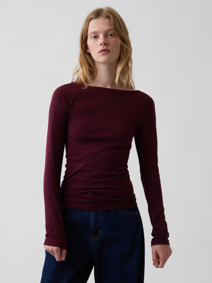 Modern Boatneck T-Shirt - Noir red