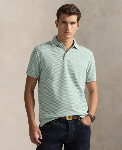 Polo Ralph Lauren Men's Classic-Fit Stretch Oxford Mesh Polo Shirt - Faded Mint/White