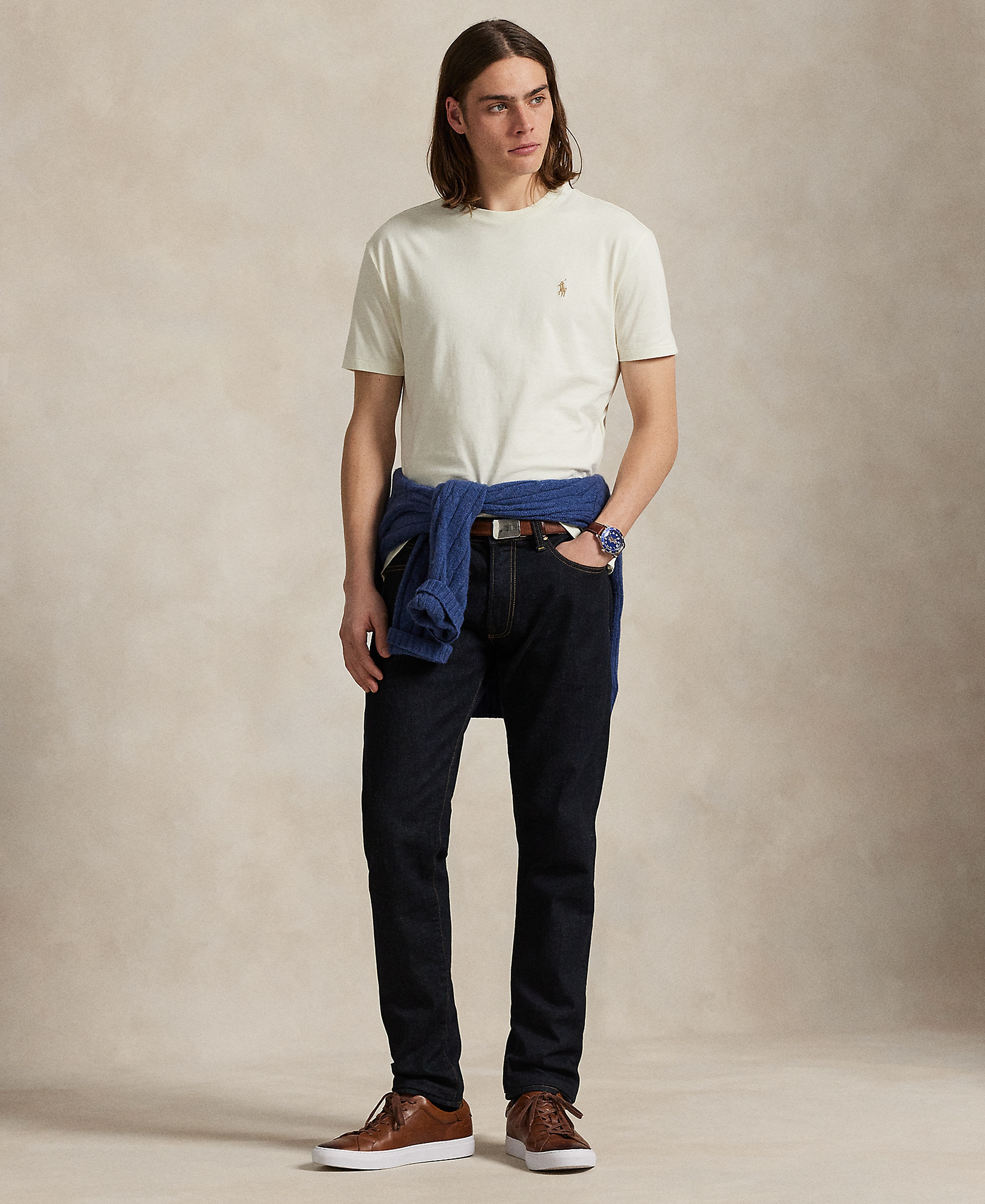 Polo Ralph Lauren Men's Embroidered Pony Classic-Fit T-Shirt - Parchment Cream