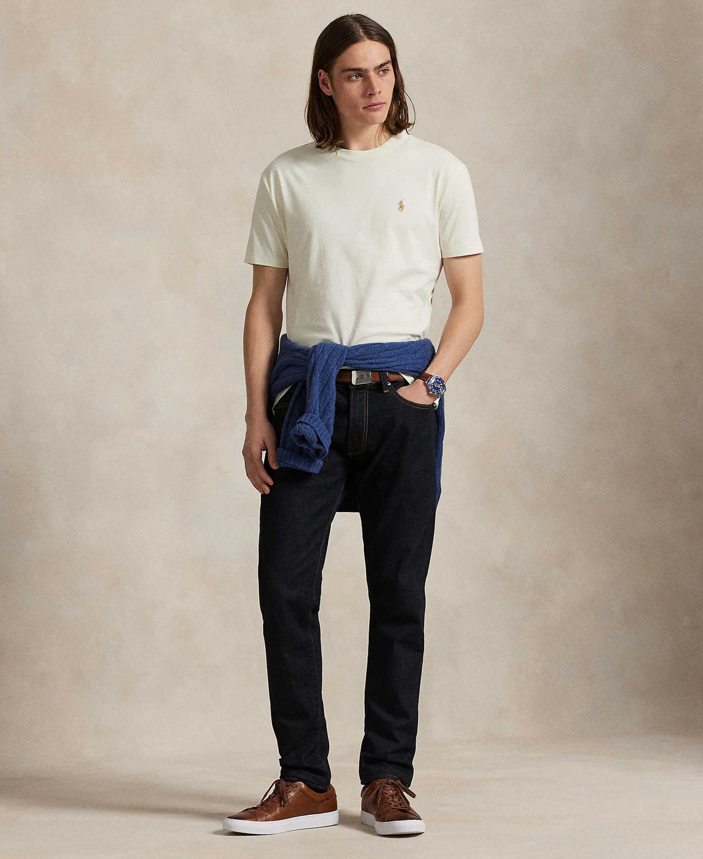 Polo Ralph Lauren Men's Embroidered Pony Classic-Fit T-Shirt - Parchment Cream