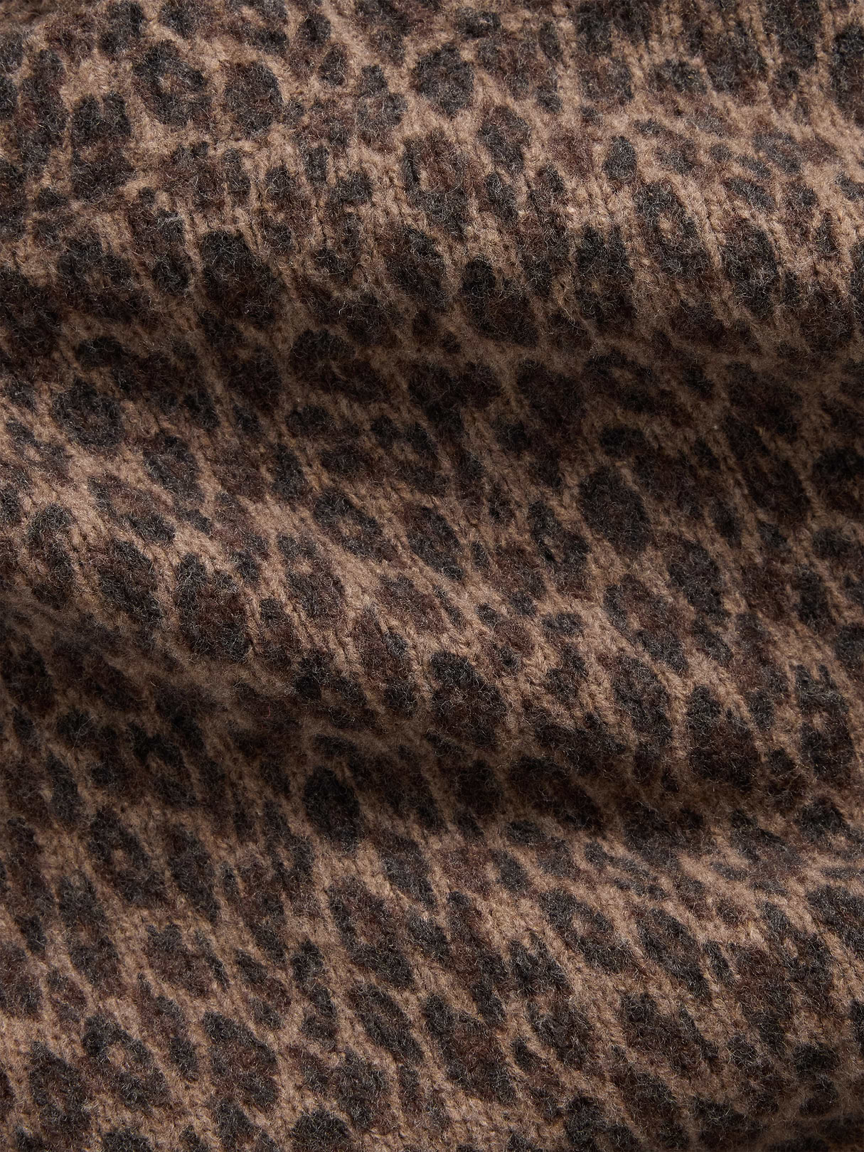 CashSoft Crew Sweater - Brown leopard print