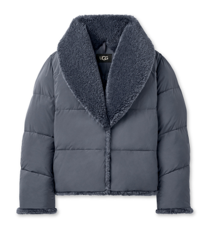 UGG Women's Wylda Oversized-Fit Shawl Collar Puffer Jacket - Eve Blue