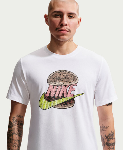 Nike Men's Burger Graphic Crewneck T-Shirt - White