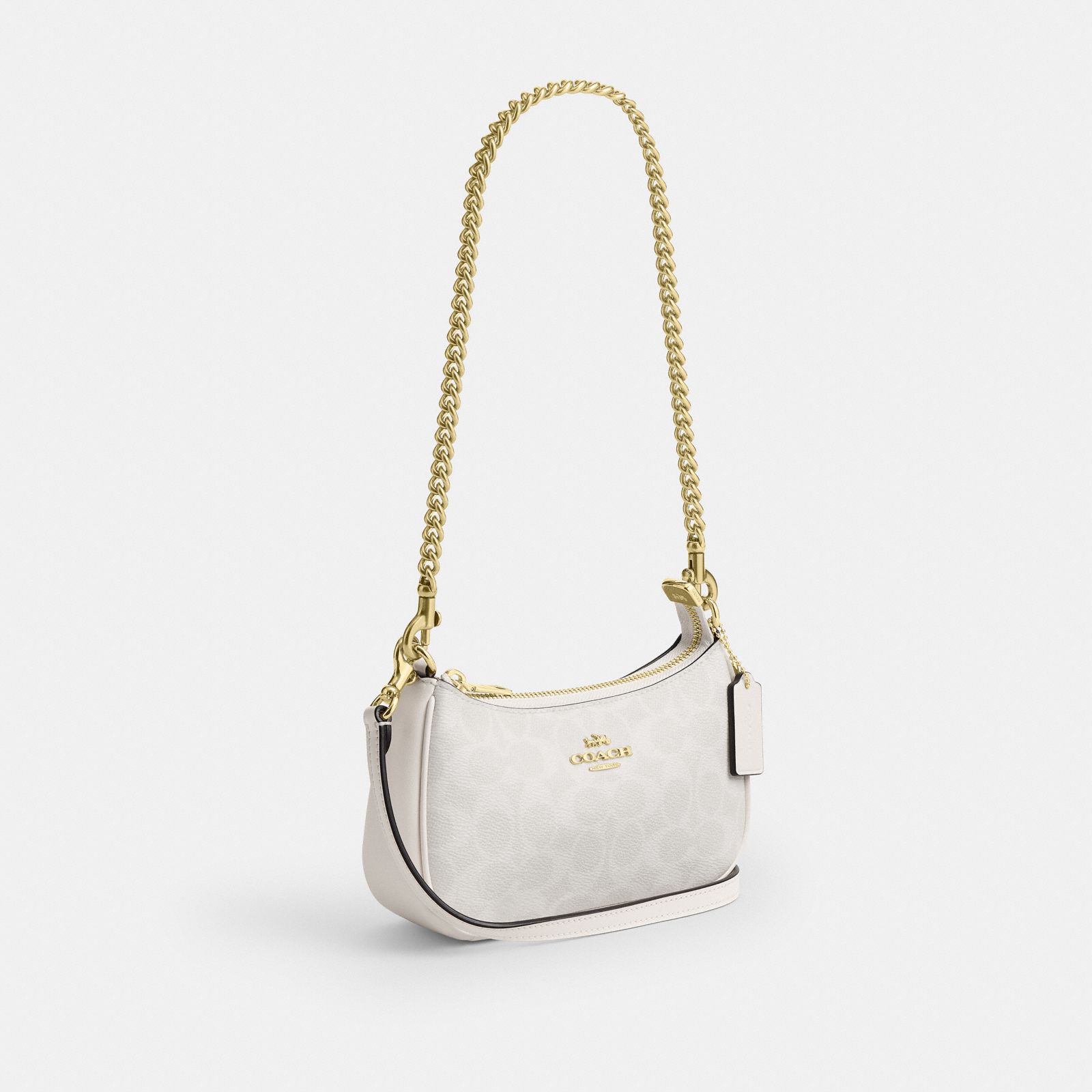 Teri Mini Crossbody Bag In Signature Canvas - Gold/White/Chalk - view 6