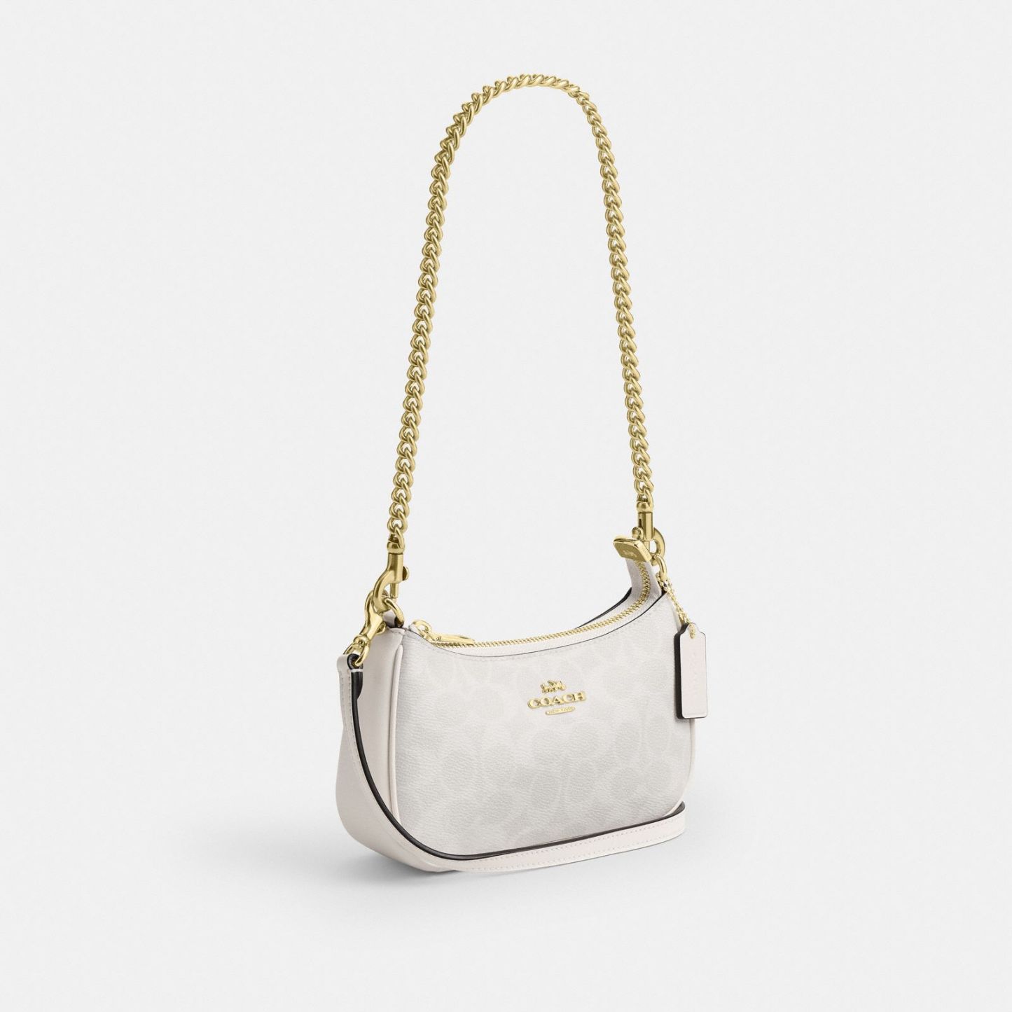 Teri Mini Crossbody Bag In Signature Canvas - Gold/White/Chalk - view 6