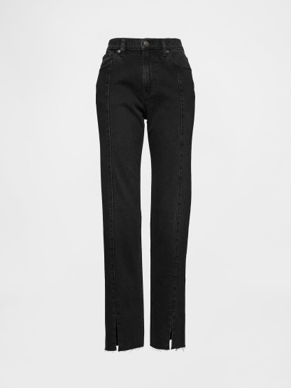High Rise '90s Slim Straight Jeans - Black