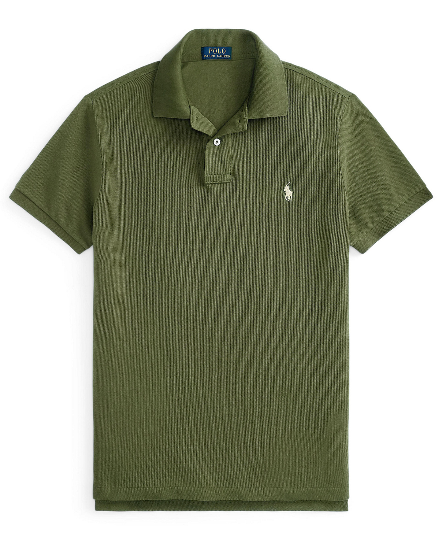 Polo Ralph Lauren Men's Cotton Custom Slim Fit Mesh Polo Shirt - Supply Olive