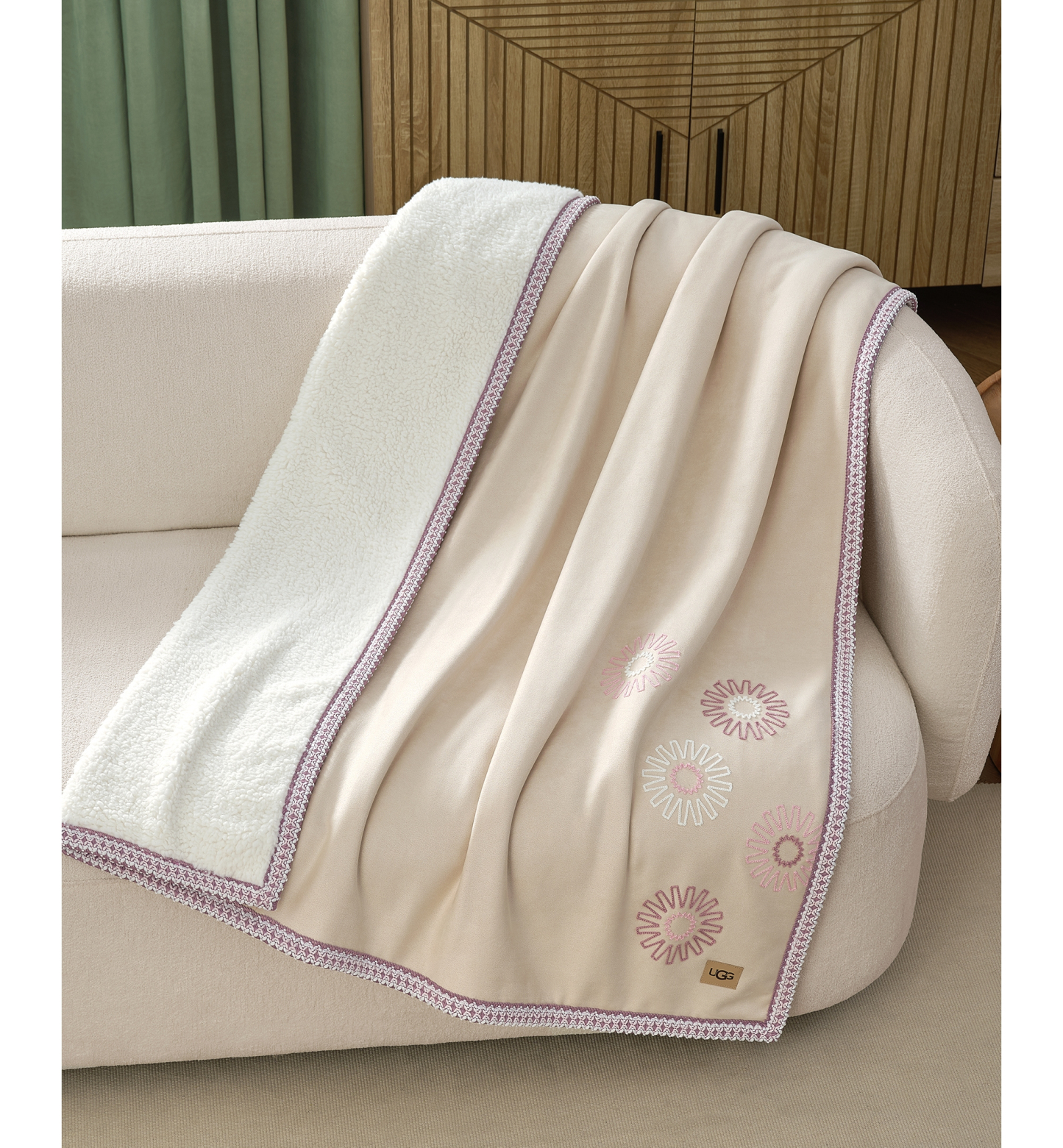 UGG® Kirkwood UGG Braid Throw, 50" x 70" - Cream