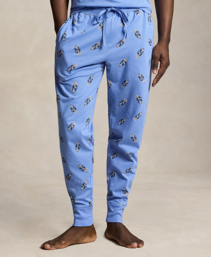 Polo Ralph Lauren Men's Short-Sleeve T-Shirt and Jogger Pants, 2-Piece Set - Harbor Island Blue/ Morning Robe Bear