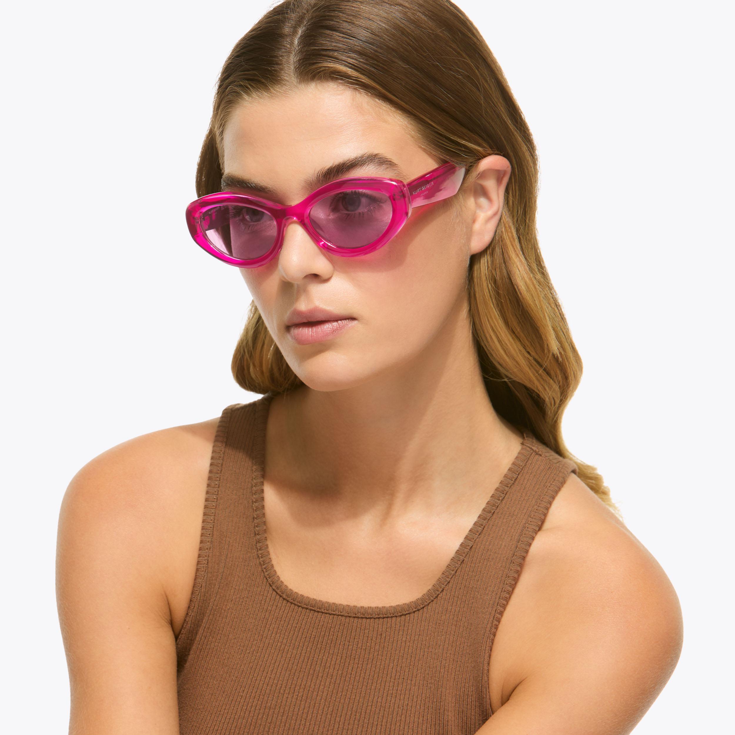 Kurt Geiger London Small Kensington Cat Eye Sunglasses - Pink - view 2
