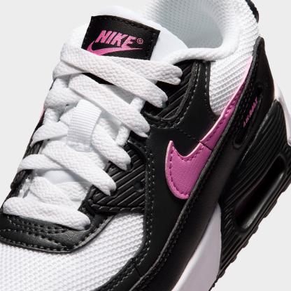Girls' Little Kids' Nithtke Air Max 90 Casual Shoes - White/Black/Anthracite/Playful Pink - Detail shot