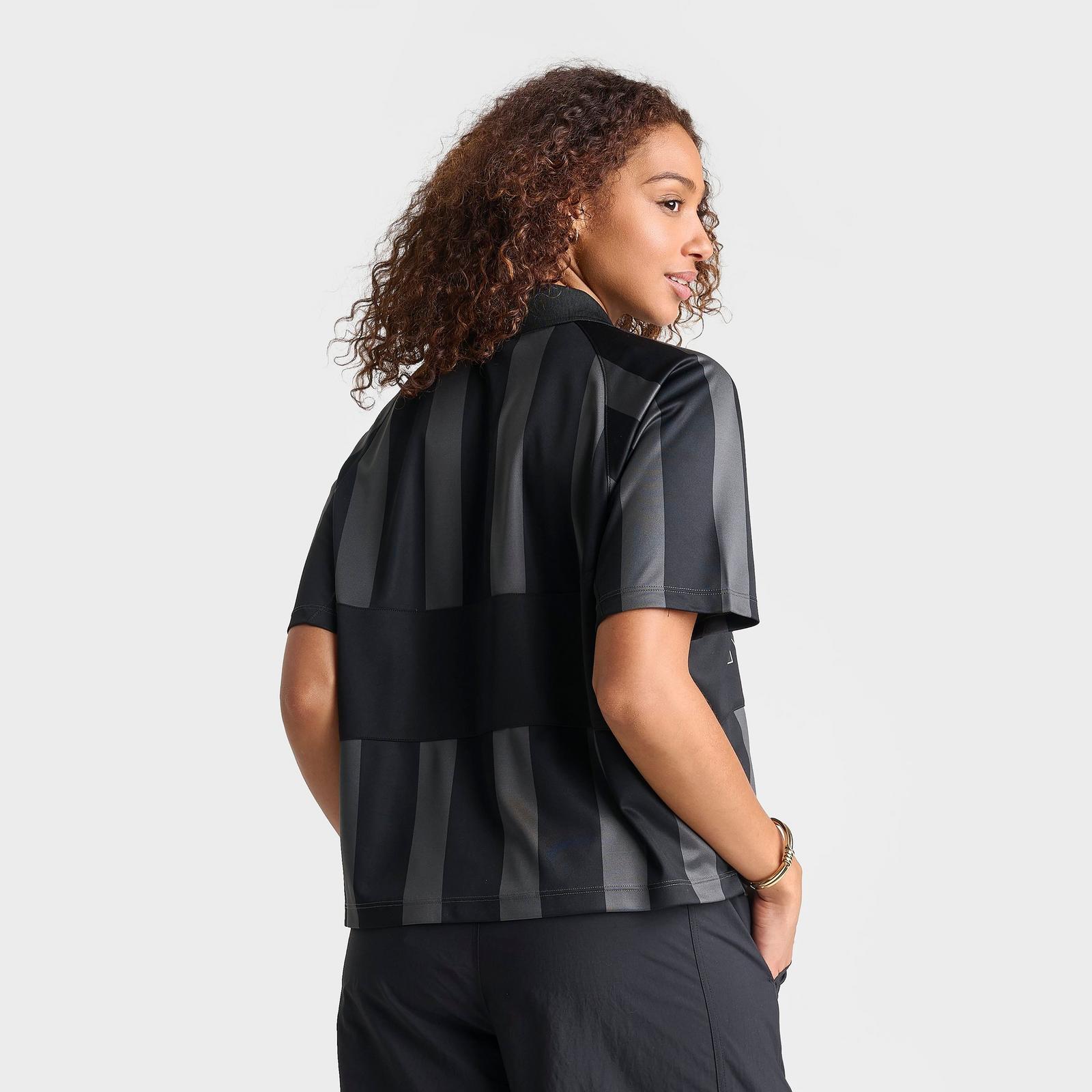 Women's Nike Sportswear Striped Oversized Jersey - Black/Black/Black/Chalk