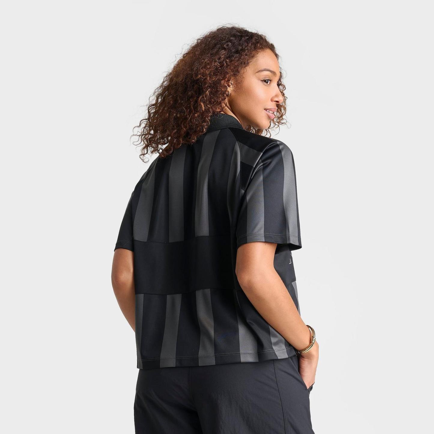 Women's Nike Sportswear Striped Oversized Jersey - Black/Black/Black/Chalk